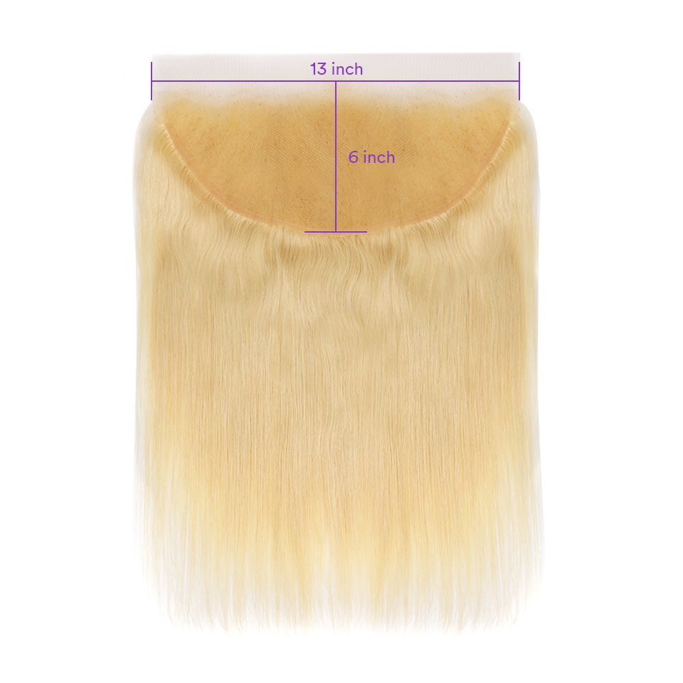 #613 blonde color 13x6 Lace Closure Virgin Hair Straight